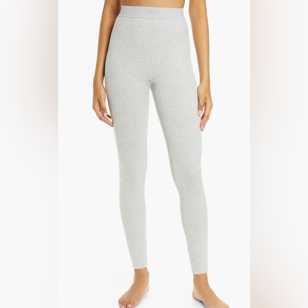 SKIMS Cotton Rib Leggings Heather‎ Grey Womens 3X New With Tags